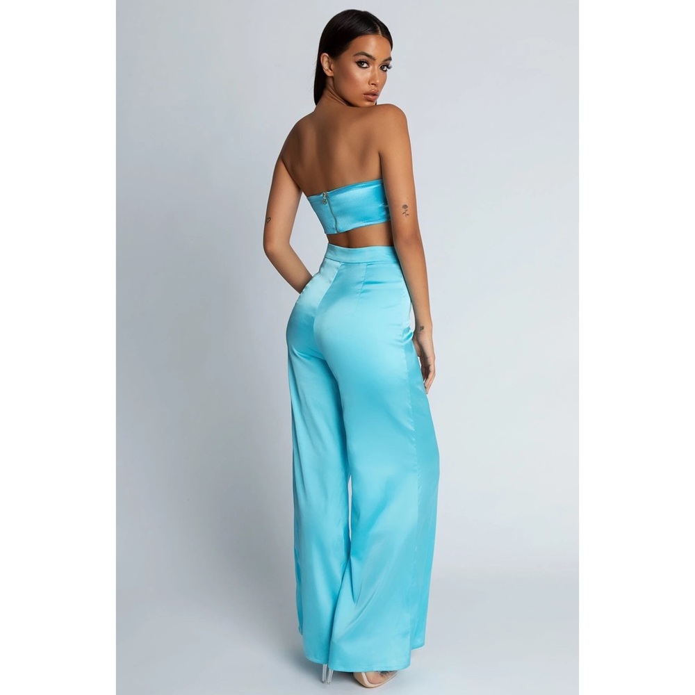 Meshki Satin Bandeau top & Super Wide Leg Pants